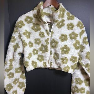 HYFVE White and Green Floral Jacket